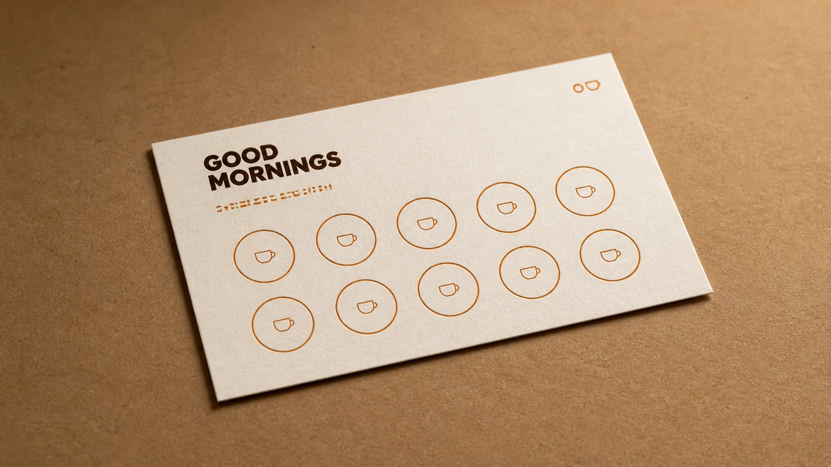 GOOD MORNINGS printed loyalty card